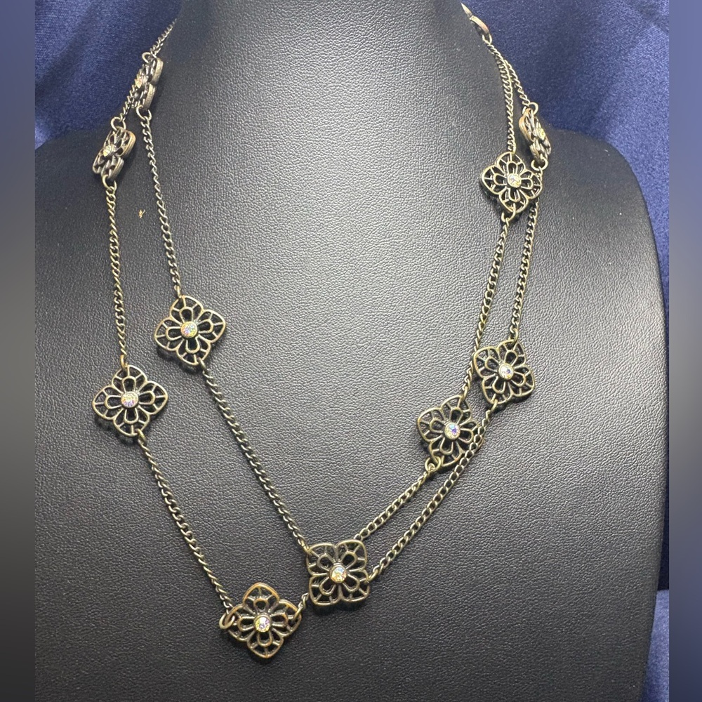 Necklace Premier Design Floral Design with Aurora Borealis